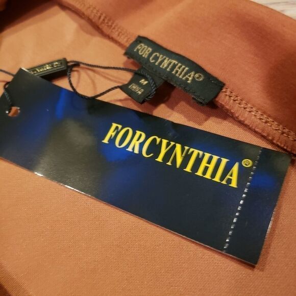 ForCynthia Boat Neck Dress Color Camel Size Medium - Picture 5 of 7